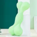 Jouet à mâcher pour chien en caoutchouc naturel durable, bâtonnet de nettoyage des dents. - Os / Vert