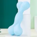 Jouet à mâcher pour chien en caoutchouc bleu, bâton de dentition texturé pour animaux. - Os / Bleu