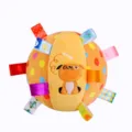 Cute plush pet dog toy ball with colorful sensory ribbons and cute puppy embroidery design. - Dog Style