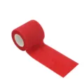 Red cohesive pet bandage wrap roll, elastic self-adherent first aid tape for dogs and pets. - 5cm * 4.5m / Red