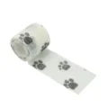 Bandage cohésive pour animaux auto-adhésive élastique design empreinte de patte. - Empreintes de pattes blanches