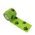 Bandage elastique pour animaux vetrap autocollant pour chiens motif empreinte de patte - Empreintes de pattes vertes
