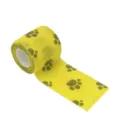 Bandage autocollant jaune pour animaux avec motif de patte mignon pour les chiens. - Empreinte jaune