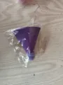 Purple felt pet party cone hat with pom-pom and elastic strap for dogs and cats birthday. - One Size / Birthday Hat / Purple