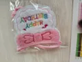 Pet birthday party bib scarf with pink bow and embroidery for dogs and cats variant style - One Size / Birthday Scarf / Pink