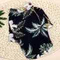 Summer Hawaiian dog shirt short sleeve black tropical print pet clothes for small dogs apparel - XS / Navy Blue