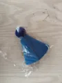 Blue pet party hat with pom pom and elastic band, cute cat and dog birthday dress up accessory. - One Size / Birthday Hat / Dark Blue