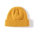 Bonnet en tricot jaune d'hiver unisexe, casquette acrylique chaude tendance image principale. - L (58-60cm) / Curcuma