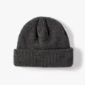 Bonnet en tricot gris foncé unisexe hiver chaud acrylique chapeau de pêcheur hip hop - L (58-60cm) / Gris Chiné