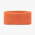 Orange knitted sports headband, warm winter yoga hair band for women and fitness. - Orange