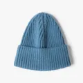 Bonnet en Tricot Bleu Couleur Unie Hiver Chaud Casual Style Variante Mode Chapeau - Taille unique / Bleu Grisâtre