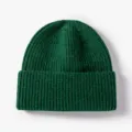 Berretto in maglia a coste verde scuro tinta unita berretto invernale caldo unisex - Taglia unica / 20B122 verde