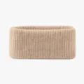 Khaki knitted headband for women and men winter warm sports yoga casual solid color elastic. - Beige