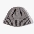 Grey knit beanie hat, winter warm solid color casual soft wool cap for women and men sku. - One Size / Gray