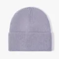Classic winter knitted beanie in light purple, soft ribbed wool cap for outdoor daily wear. - Light Medium Purple