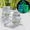 Cubitos de hielo artificiales luminosos de 18mm con purpurina para joyería DIY y accesorios. - Transparente Luminoso Destello Fino