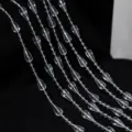 Cortina de cuentas de lágrima acrílica cadena colgante decoración de boda 10m - Cadena de Cuentas de Gota de Agua / 10 Metros/Tira / Transparente