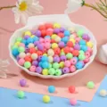 Πολύχρωμες χάντρες ακρυλικές macaron 10mm diy βραχιόλι κολιέ προμήθειες κατασκευής κοσμημάτων. - 100g/Συσκευασία / 10mm Μικτό Χρώμα Mε Tρύπα