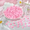 Perline di acrilico a cuore rosa 9x11mm perline distanziatrici sfuse per gioielli fai da te - Perle a cuore rosa