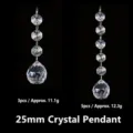 Acrylic crystal octagonal bead string pendant with lighting ball for decoration home decor - 25 Lighting Ball Pendant / 5 Octagonal Beads