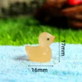 Luminous hars gele eend figuur miniatuur landschap diy ornament leuke decor 16x17mm - Oranje vrouwelijke eend