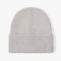 Grey Knitted Beanie Hat Winter Warm Ribbed Cuffed Cap Casual Solid Color Unisex Cap - Light Gray