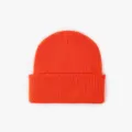 Bright orange solid color ribbed knit beanie hat, warm winter cuffed woolen cap for adults. - 009 New Ugli Orange Red