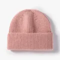 Berretto invernale in maglia rosa per donna e uomo, cappello di lana caldo e tinta unita. - Taglia unica / 20B122 rosa tenue
