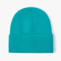 Solid color knitted beanie winter warm wool hat casual stylish stretch ski cap for daily wear - Dark Lake Blue