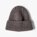 Winter knitted beanie hat for women and men, cozy thick warm faux rabbit fur wool cap. - One Size / Dark Gray