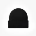 Classic black ribbed knit beanie for winter, warm cuffed winter hat for daily wear. - 009 Extra Black