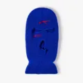 Blue three-hole knit balaclava with red AK rifle and SAVAGE embroidery for outdoor winter. - Sky Blue