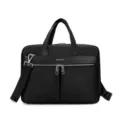 Schwarze Business Laptoptasche mit Fächern, stabilen Griffen und verstellbarem Schultergurt. - Schwarz