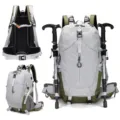 Graugrüner 40L Outdoor Bergsteiger Rucksack, multifunktionaler Wander Reiserucksack. - Profi-Version (Mit Atmungsaktivem System + Regenschutz) / Grau