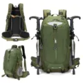 Grossem 40L Outdoor Bergsteiger Rucksack, multifunktionaler wasserdichter Wanderrucksack. - Profi-Version (Mit Atmungsaktivem System + Regenschutz) / Grasgrün