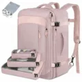 Große Kapazität Reise Rucksack mit Packtaschen rosa wasserdichte Business Pendler Tasche - Rucksack + 3 Organizer + Schuhtasche (8092) / Rosa