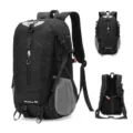 Schwarzer 40L Wanderrucksack, multifunktionaler Outdoor-Sport-Leichtgewichtsrucksack. - Standardversion (Mit Regenschutz) / Schwarz