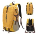 Outdoor 40L Wanderrucksack multifunktionaler Trekking Sport Reiserucksack in Gelb und Braun - Standardversion (Mit Regenschutz) / Kurkuma