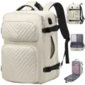 Multifunktionaler beiger Reise-Laptop-Rucksack mit grossem Fassungsvermögen und USB-Anschluss. - Cremeweiß Stil (Mit Beutel)