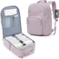 Große Damen Reiserucksack, wasserdichte Laptop Rucksack für Geschäftsreise mit USB Ladeanschluss. - Lotusrosa