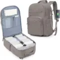Große reise rucksack für damen, multifunktionaler laptop tagesrucksack mit usb ladeanschluss. - Braun