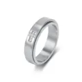 Titanium steel rotating cross ring with sparkling diamonds for couple fashion daily wear - 13# / Narrow Version / Steel