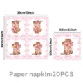 Rosa Cowboy Stiefel Papierservietten mit Schleifen für westliche Themenparty Tischdeko Design. - Schleife Cowboy / Servietten 20 Stk