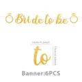 Goldener Glitzer Braut Banner Detailansicht, Party Deko Haengeschild Nahaufnahme. - Banner 6 Stück/Packung