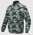Blouson aviateur camouflage militaire décontracté pour homme avec poche zippée et bord. - Camouflage