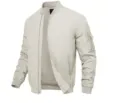 Heren casual bomberjack effen kleur ritssluiting stijlvolle modieuze jassen heren - 3XL / Tops / Wit