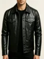 Veste en cuir PU noir pour homme manteau style vintage avec boutons mode chic - 3XL / Hauts / Nouveau Noir