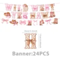 Rosa Western Cowboy Party Banner 24Stk Wild West Yee Haw Schleife Party Dekoration Zubehoer - Schleife Cowboy / Banner 24 Stück