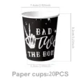 Gothic skeleton hand disposable paper cups for Halloween party decoration and table setting 20pcs - Black Finger Paper Cups, 20 Pcs