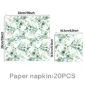 Eukalyptus Blätter Papierservietten für Hochzeit Brautparty Tischdeko Zubehör 20Stk - Servietten 20 Stück